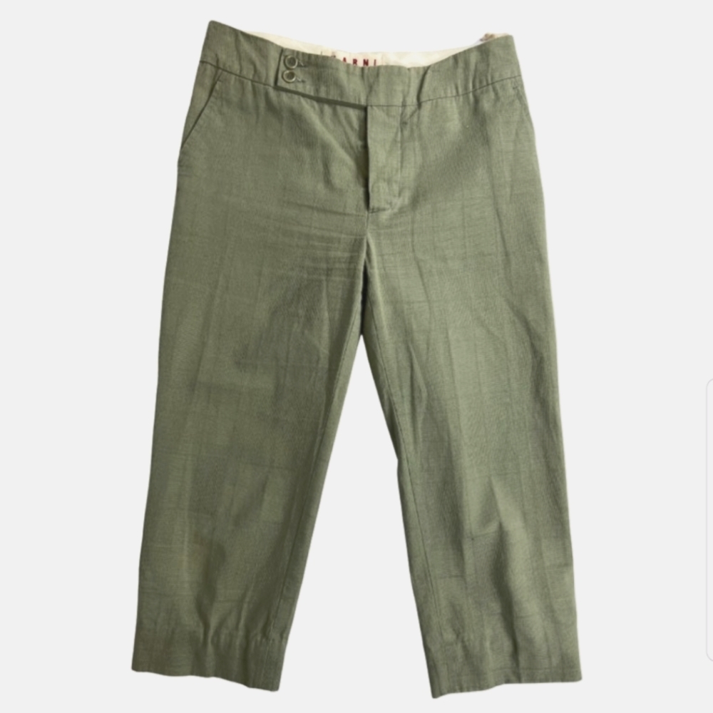 90% off MARNI SIZE 38 EU 100% COTTON PANTS MADE IN ITALY CROPPED original - Picture 1 of 10
